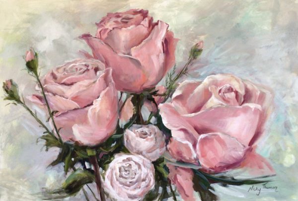 Painting about Pink Roses