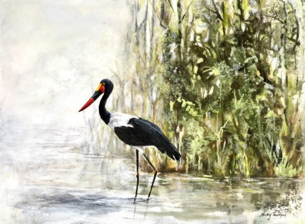 Saddle - Billed Stork Painting