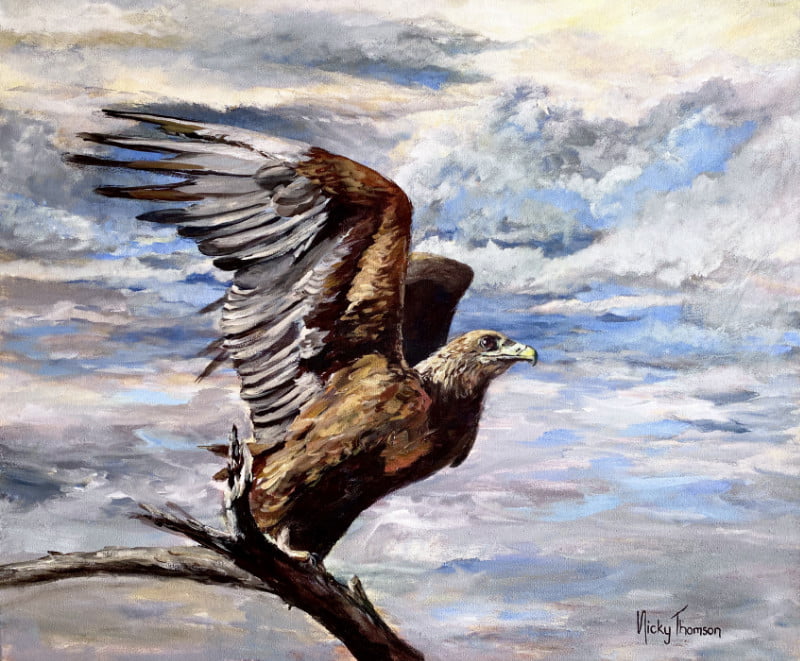 Painting about a Steppe Eagle